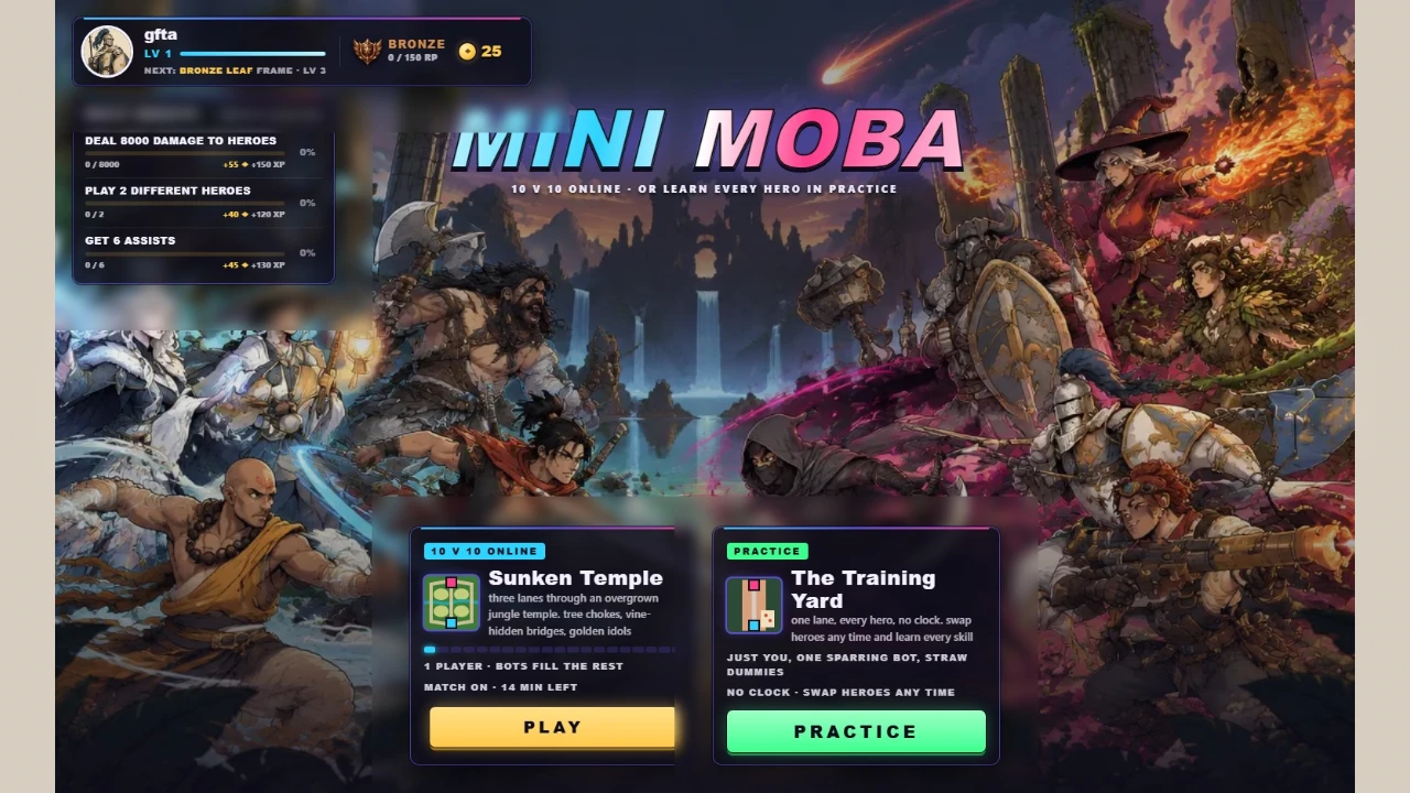 Mini MOBA: a moment in the game (3 of 6)