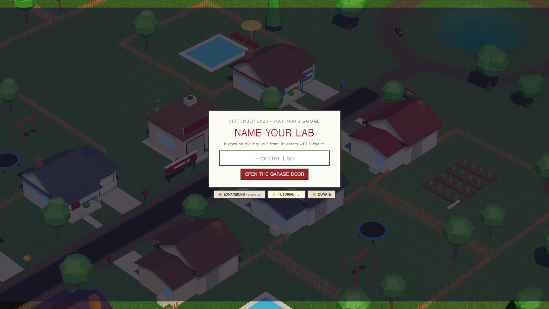 Frontier Lab Tycoon: a moment in the game (1 of 4)