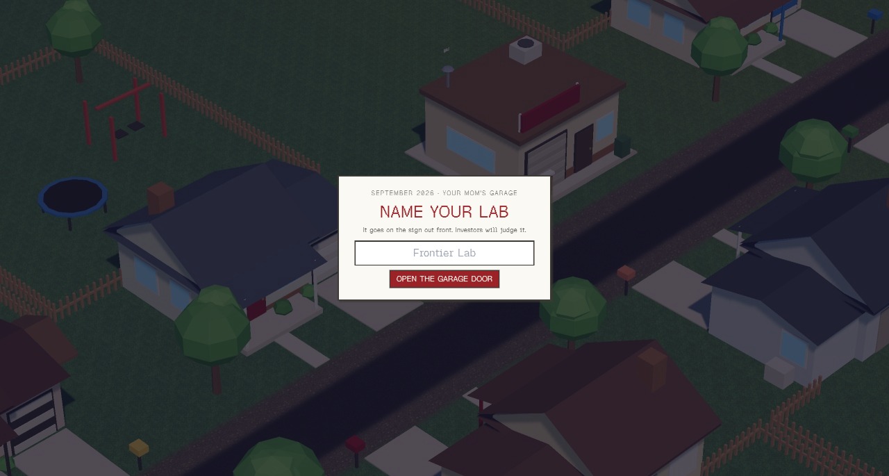 Frontier Lab Tycoon: a moment in the game (1 of 2)