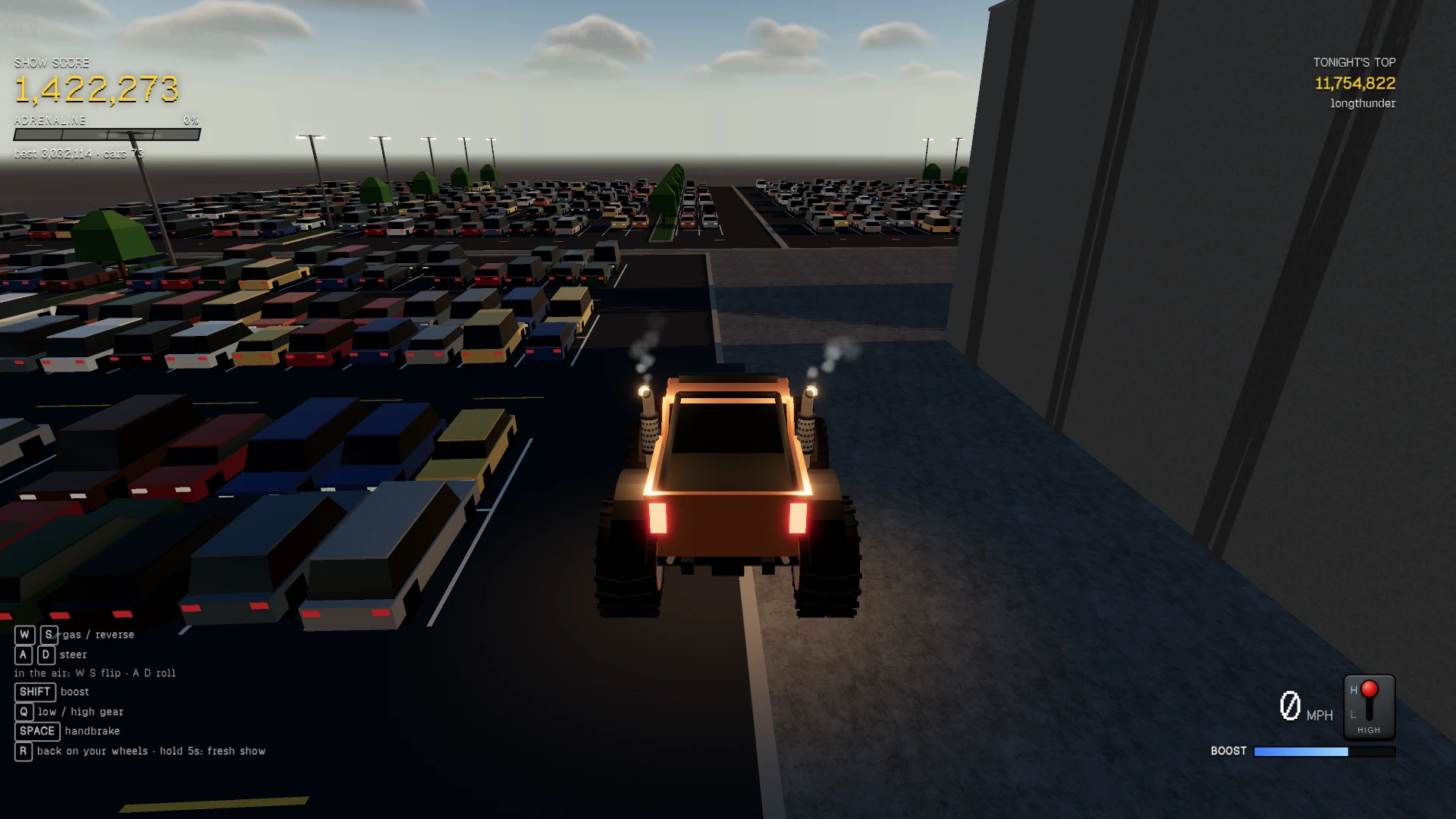 Mega Monster Truck Rally: a moment in the game (1 of 4)