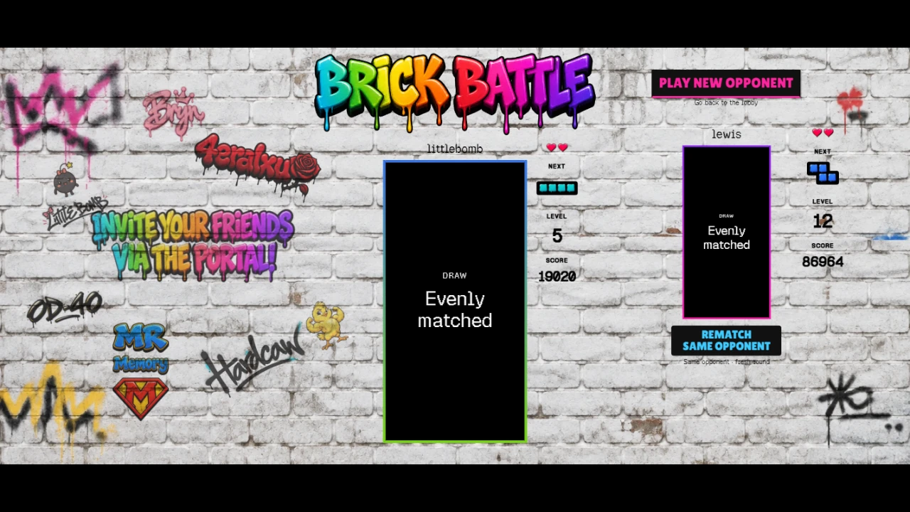 Brick Battle: a moment in the game (1 of 2)