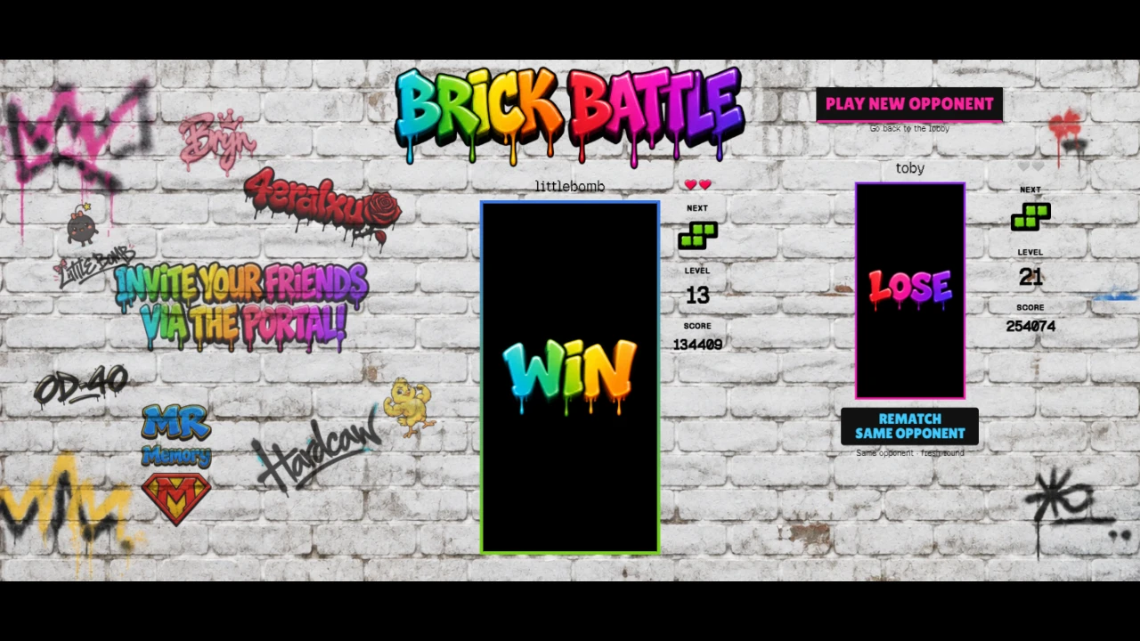 Brick Battle: a moment in the game (1 of 2)