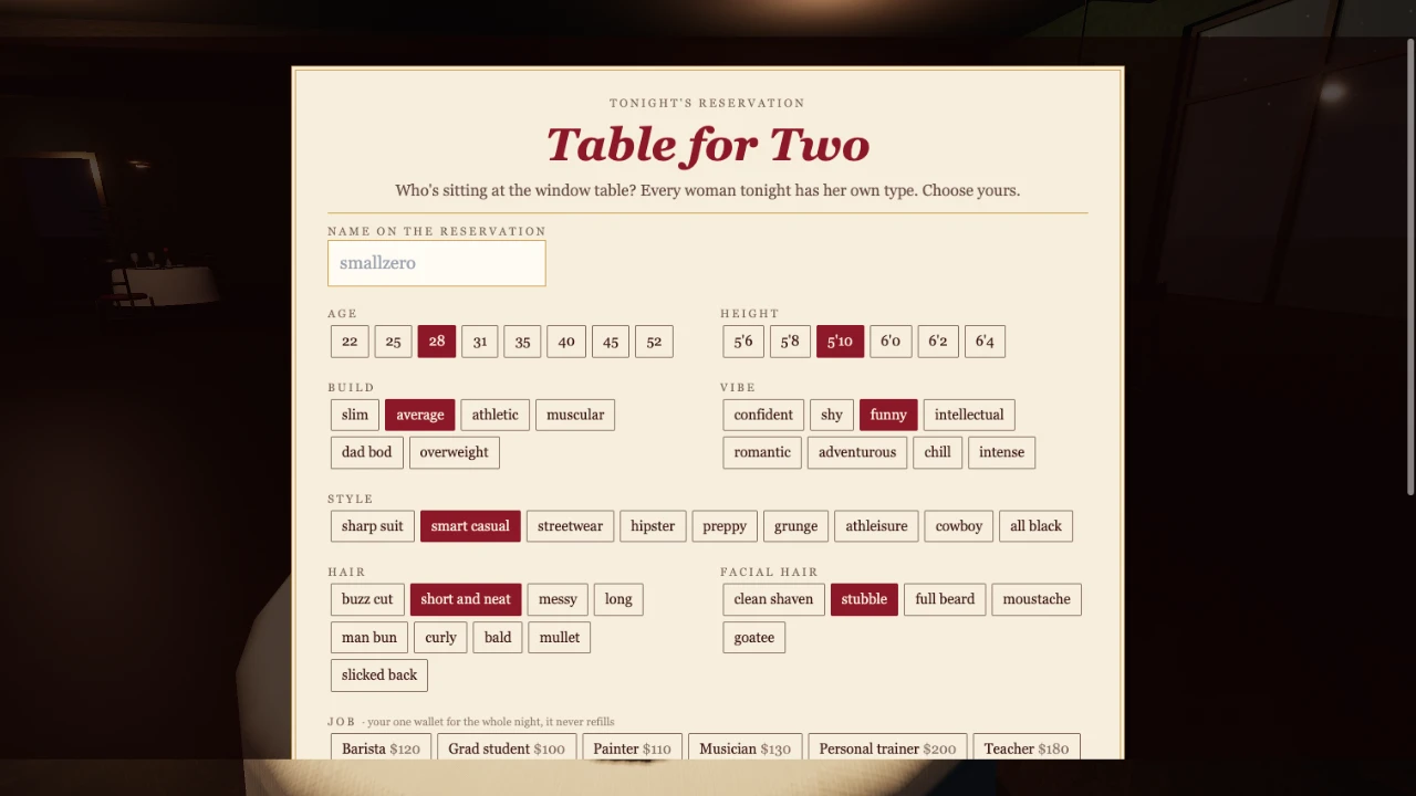 Table for Two: a moment in the game (5 of 7)