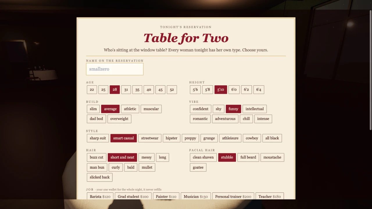 Table for Two: a moment in the game (4 of 7)