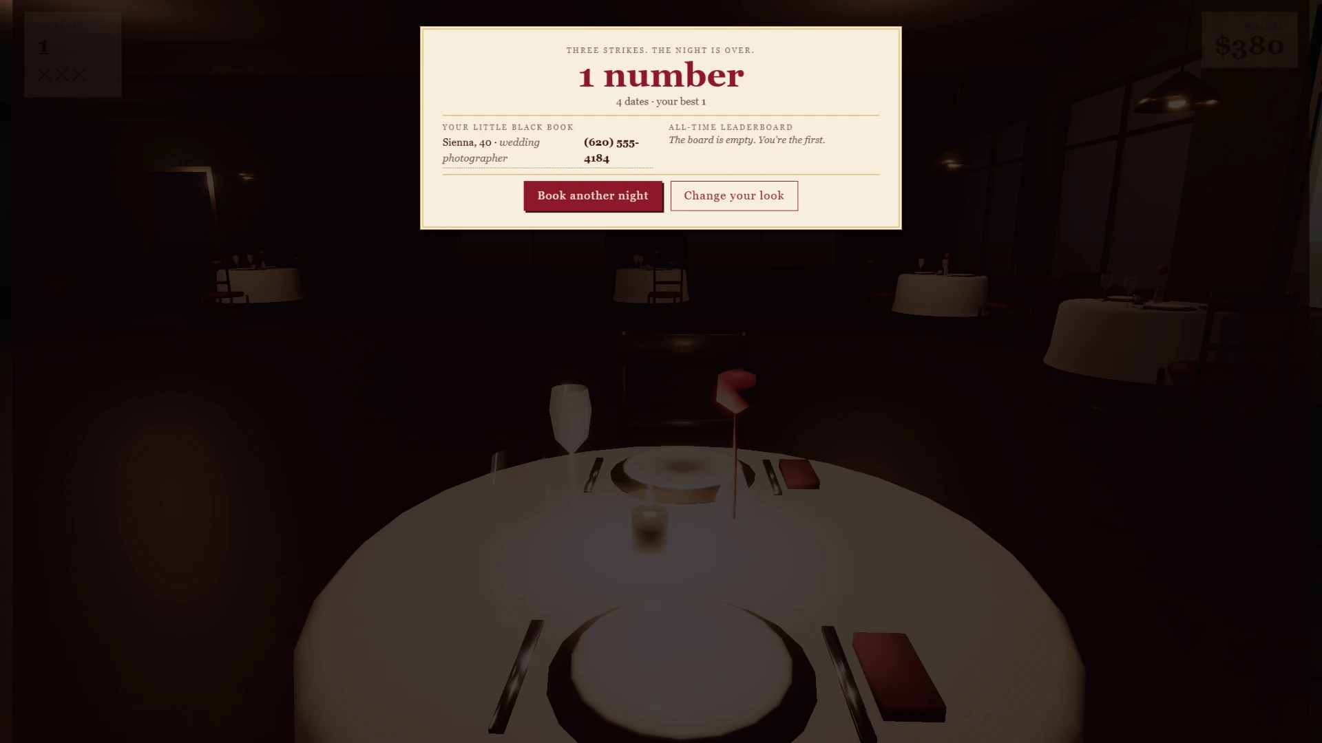 Table for Two: a moment in the game (7 of 7)