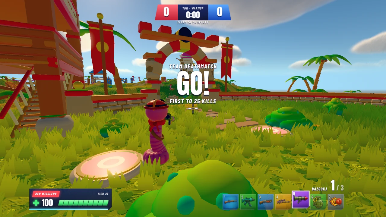 Worm Island 3D: a moment in the game (2 of 2)