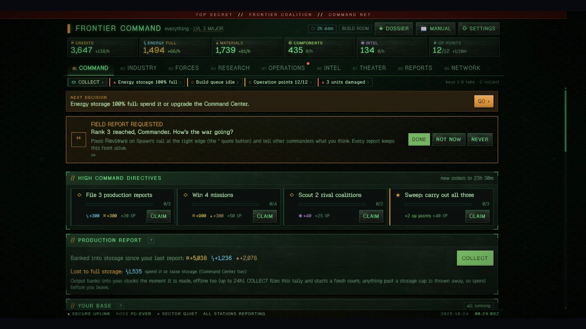 Frontier Command: a moment in the game (1 of 1)