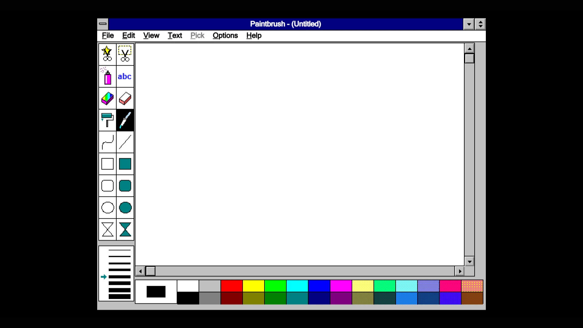 Microsoft Paint (Windows 3) Simulator: a moment in the game (1 of 2)