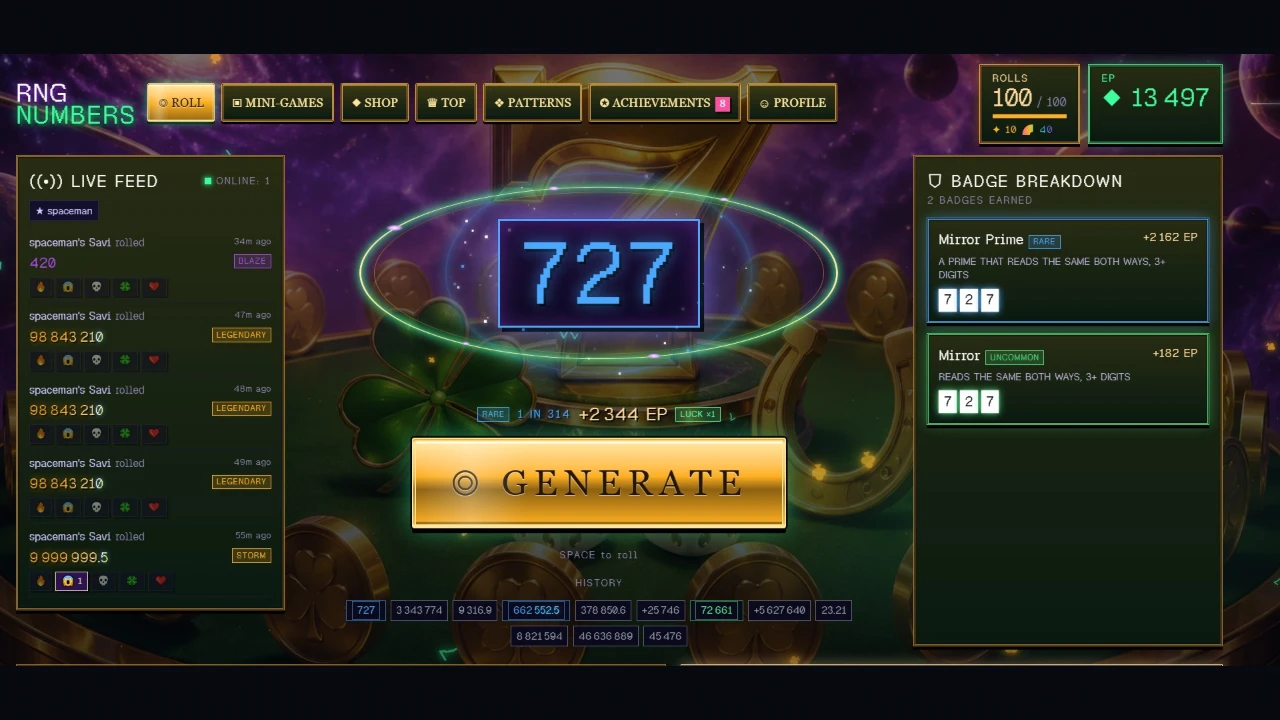 RNG Numbers: a moment in the game (1 of 1)