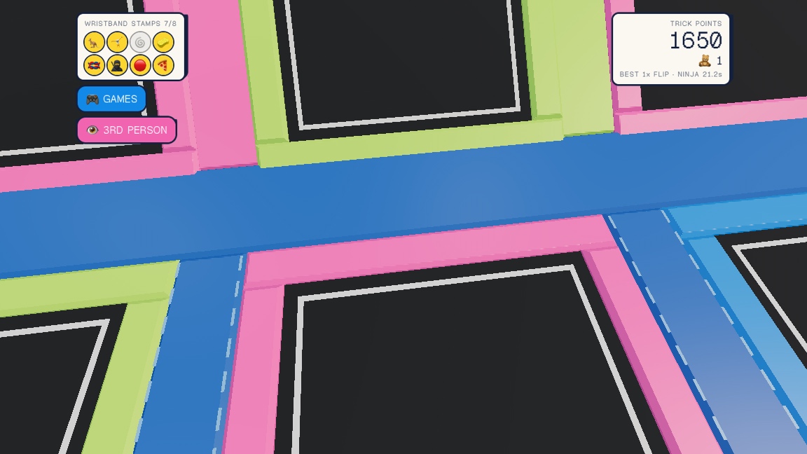 Trampoline Park Fun: a moment in the game (2 of 2)