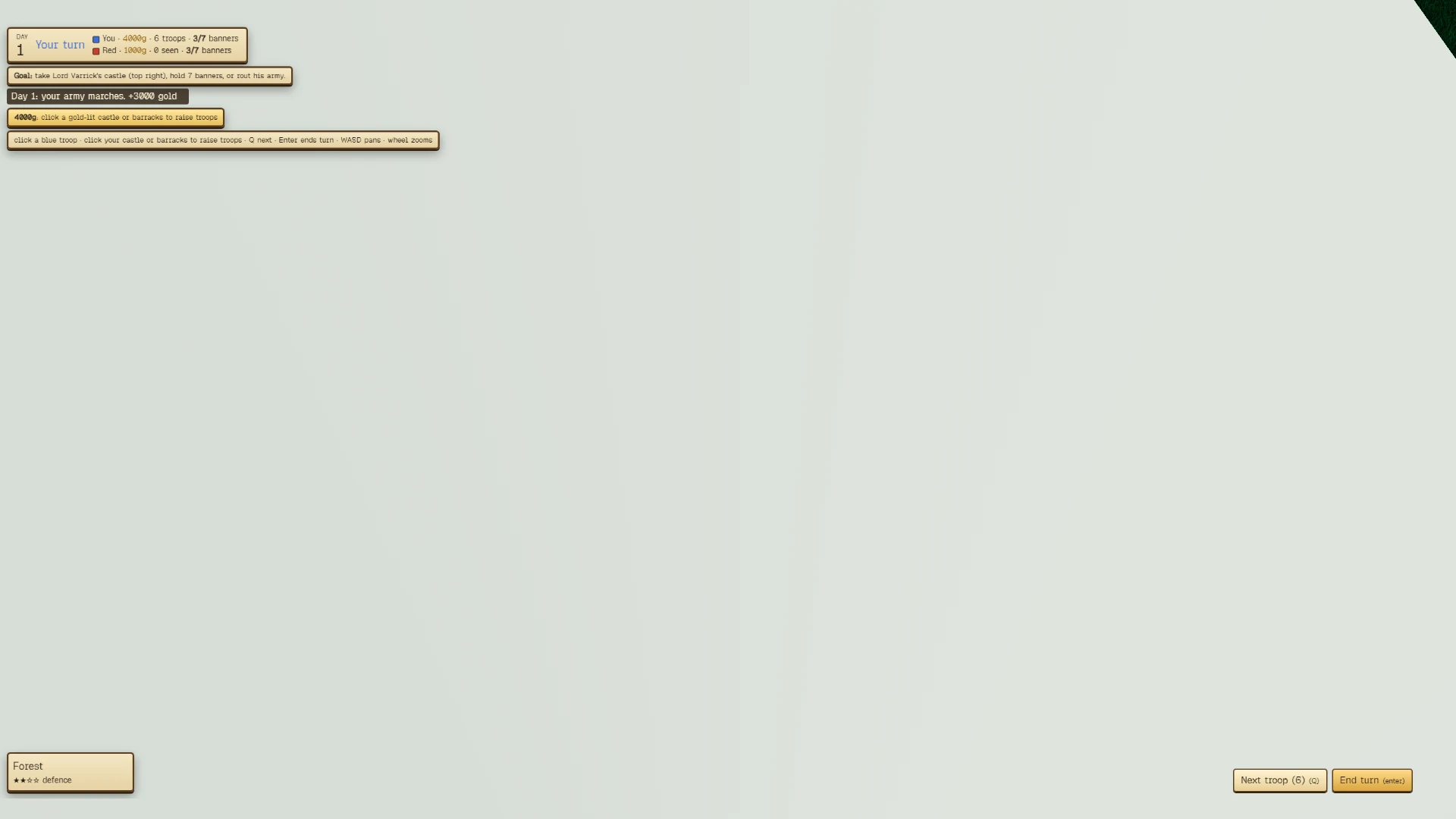 Banners of the Vale: a moment in the game (1 of 2)
