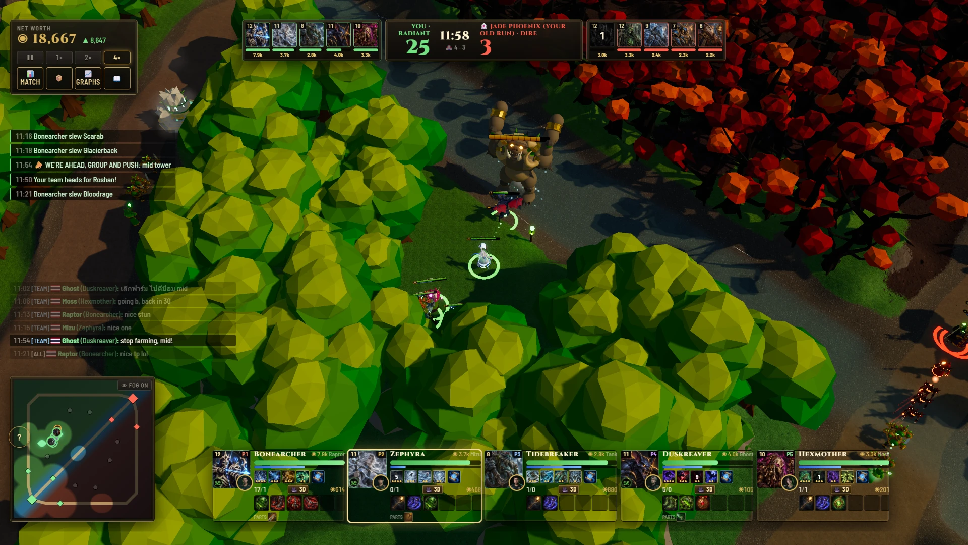 Aegis Run: MOBA Manager: a moment in the game (1 of 1)
