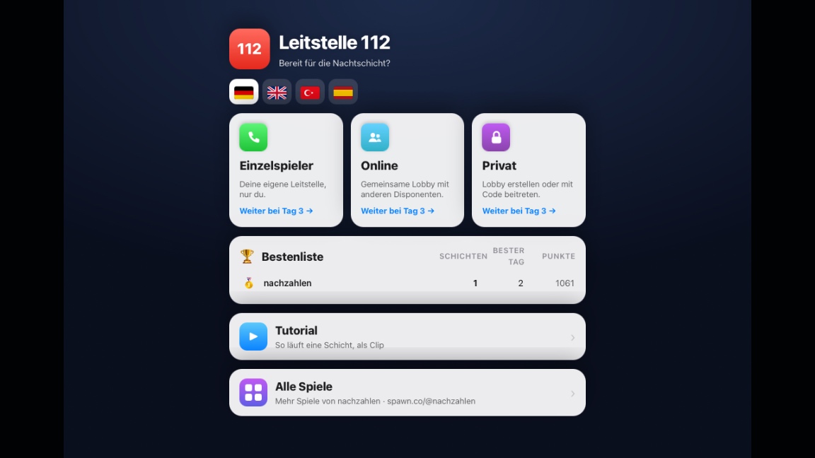 Leitstelle 112: a moment in the game (2 of 3)