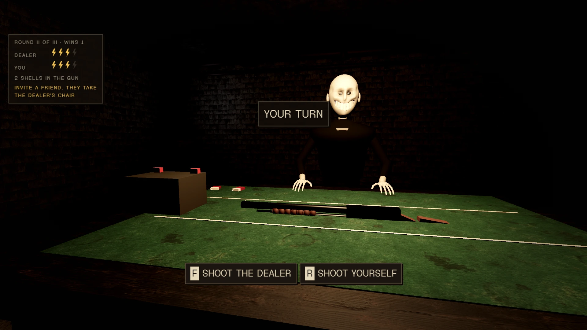 Buckshot Roulette: a moment in the game (1 of 1)