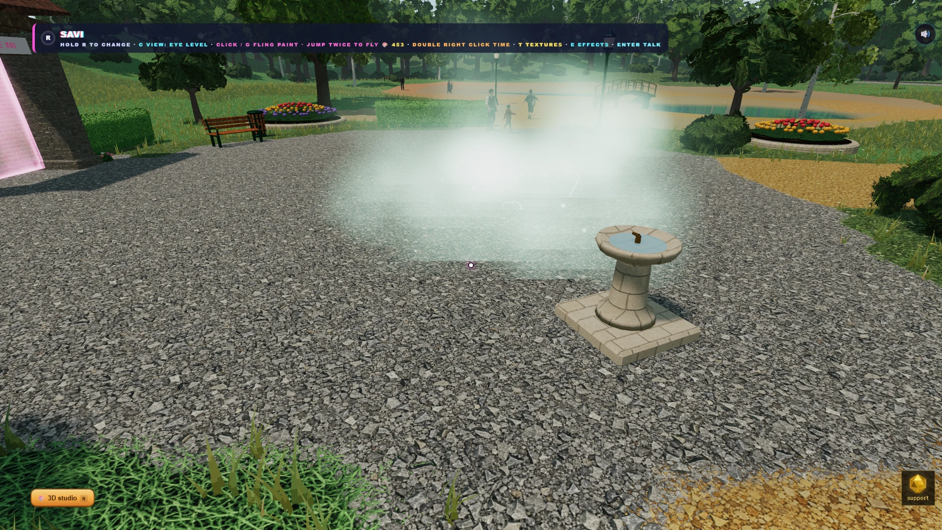 Spawn City Inn. The game's screen over its world. Taken for the update Effect Tricks.
