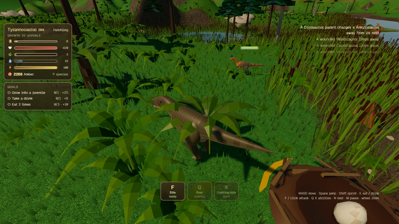 Dinosaur Simulator: a moment in the game (2 of 2)