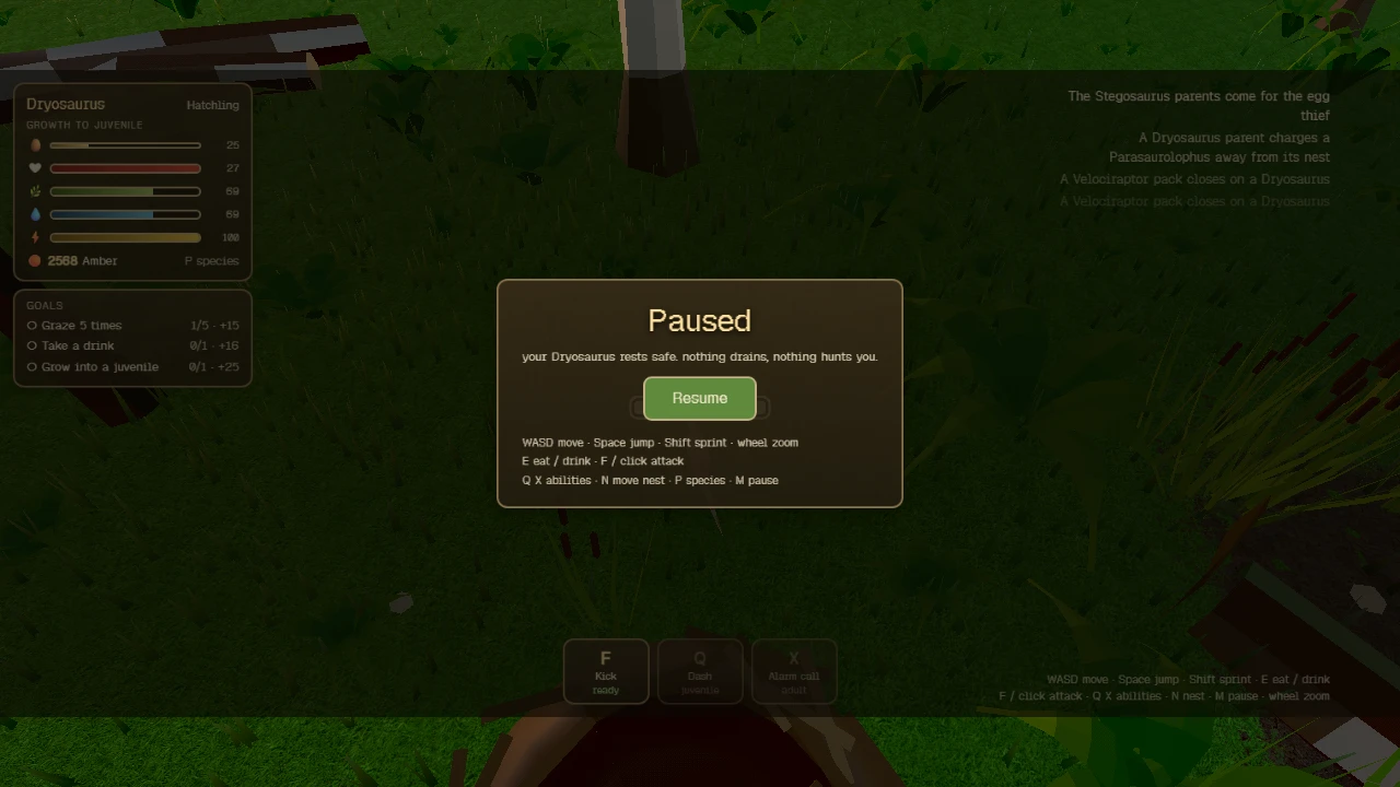 Dinosaur Simulator: a moment in the game (1 of 2)