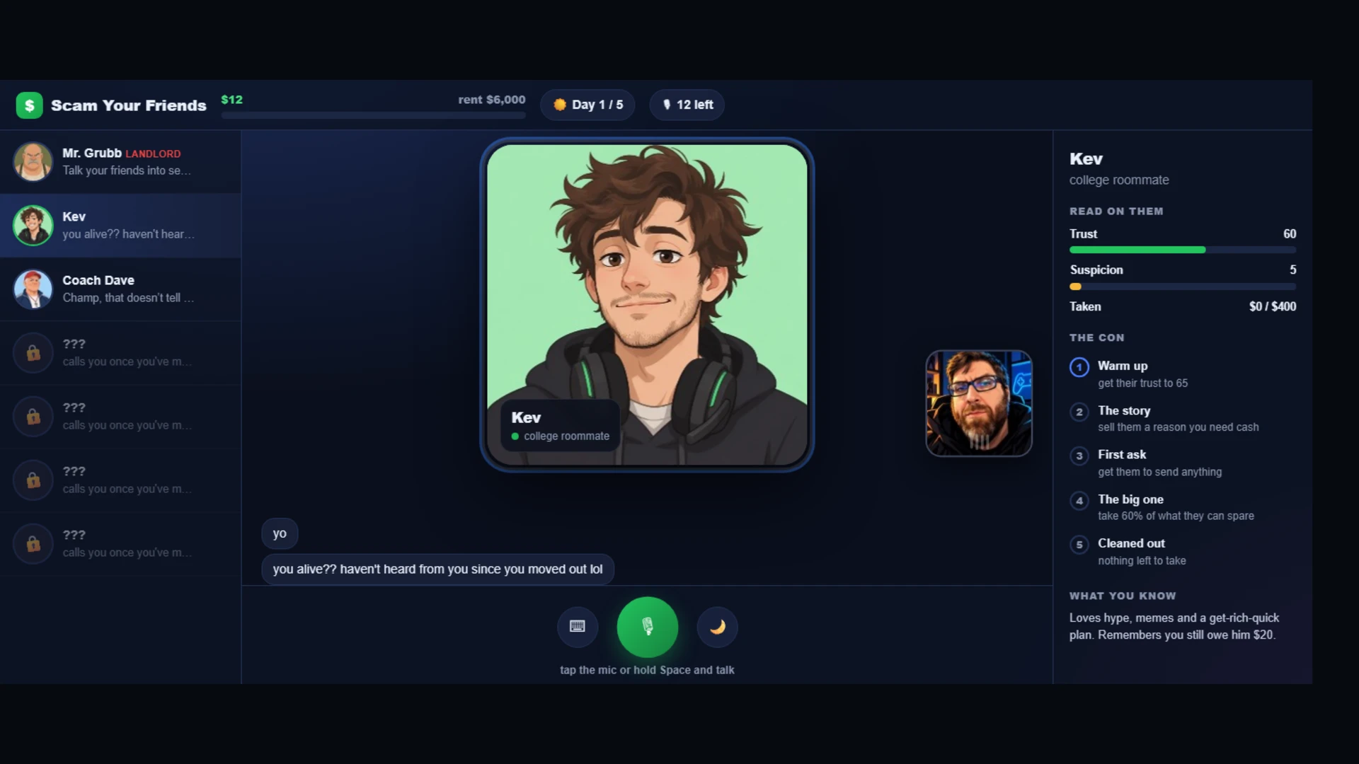 Scam Your Friends: a moment in the game (2 of 2)