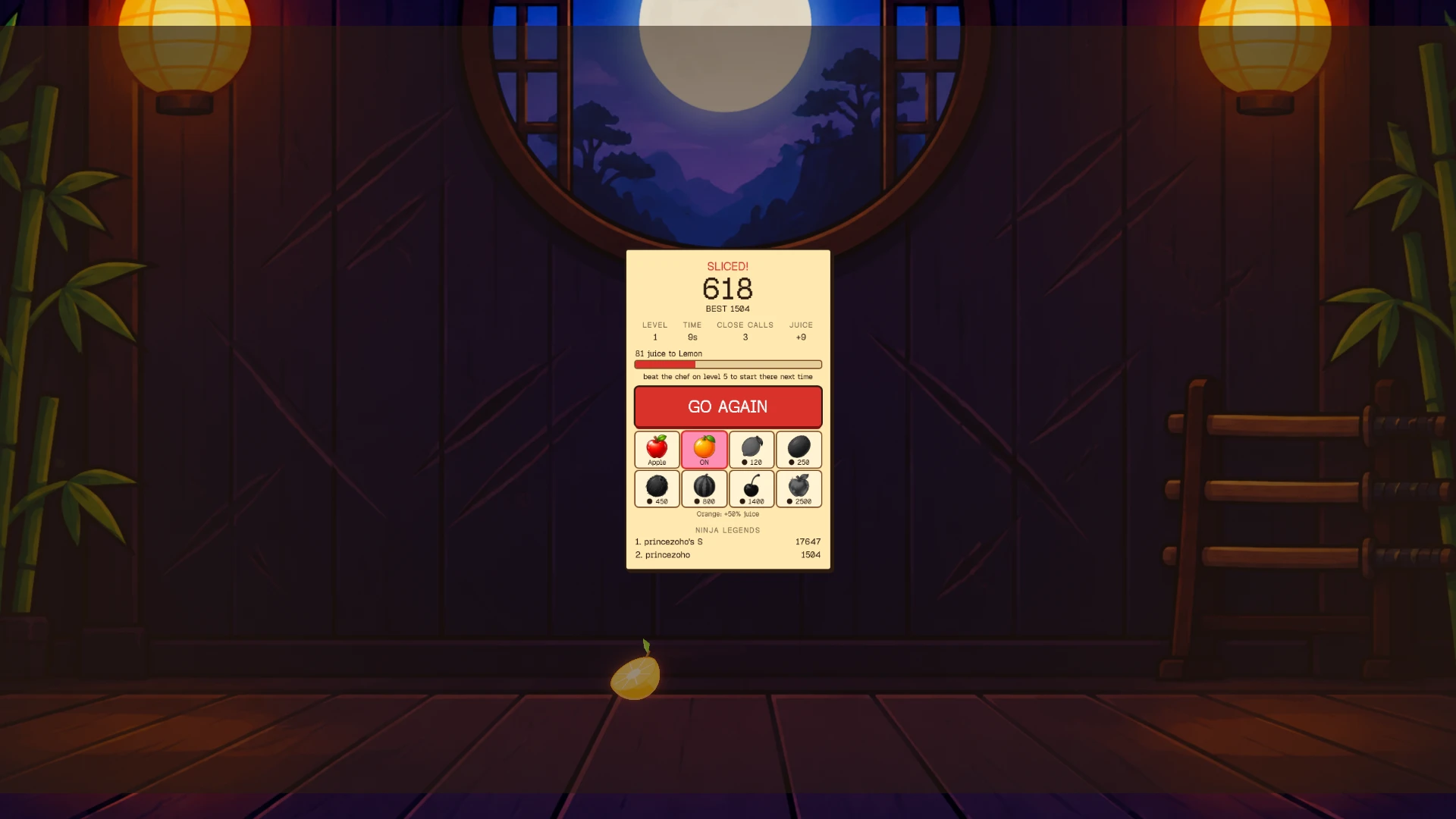 Ninja Fruit: a moment in the game (1 of 1)