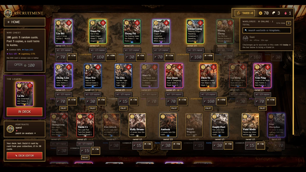 Warlords Gambit: a moment in the game (1 of 2)