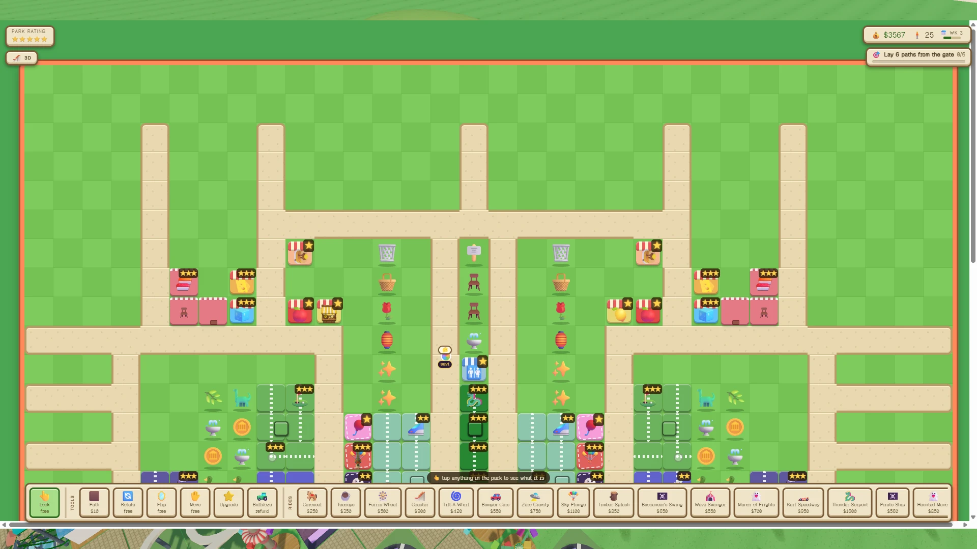 Pocket Park Tycoon: a moment in the game (2 of 3)