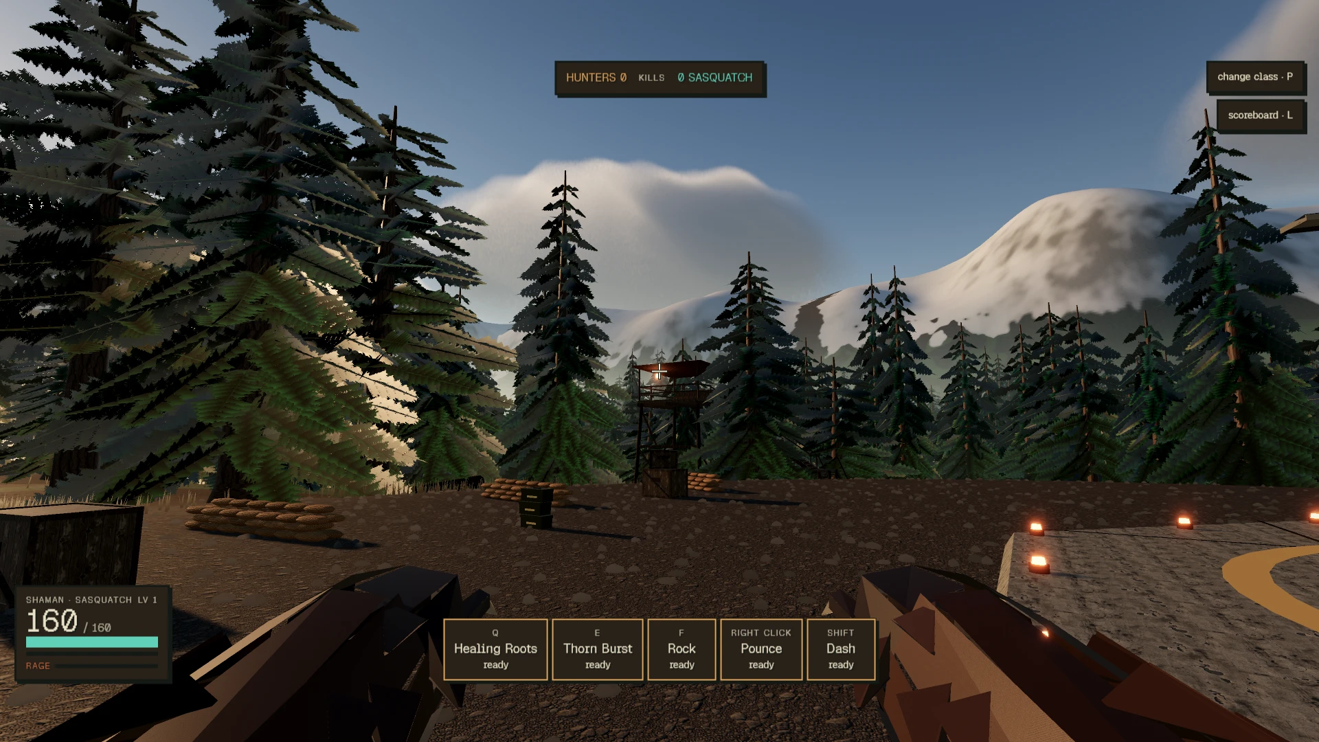Sasquatch vs Hunters: a moment in the game (1 of 3)
