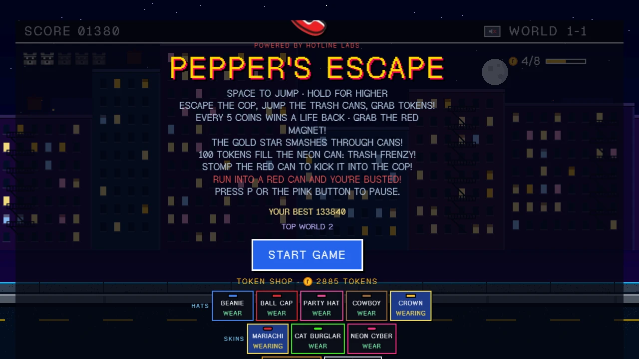 Pepper's Alleyway Escape: a moment in the game (1 of 2)