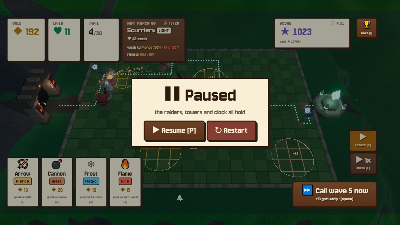 Maze Defense: a moment in the game (1 of 2)