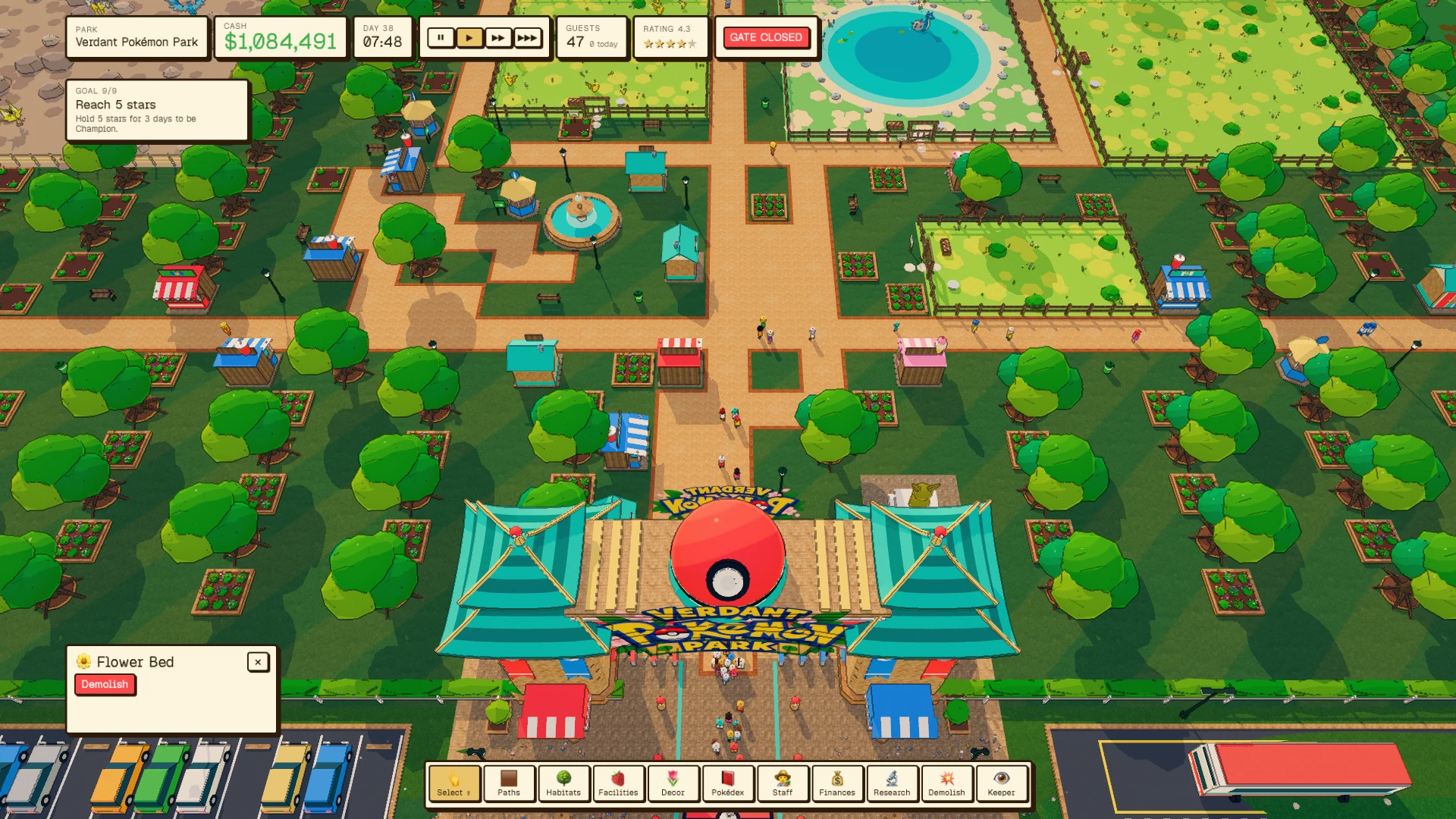 Pokémon Park Tycoon: a moment in the game (1 of 3)