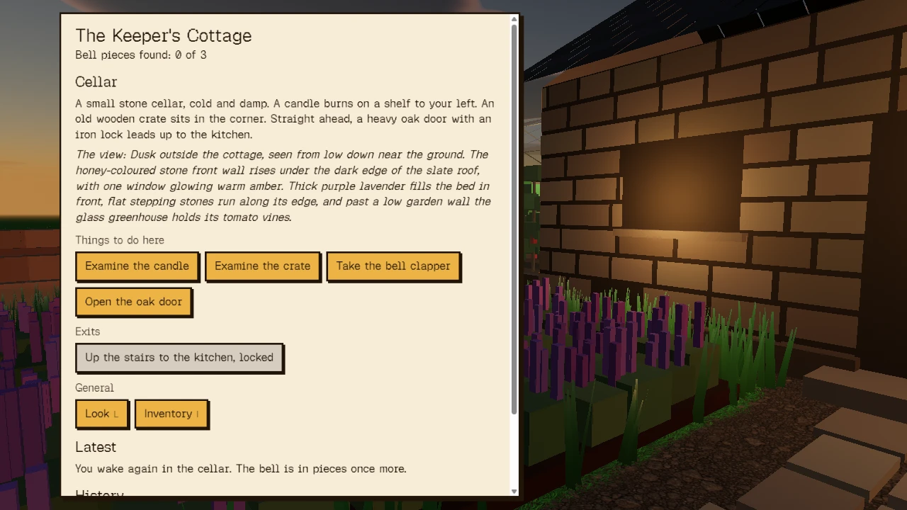 The Keeper's Cottage: a moment in the game (2 of 4)