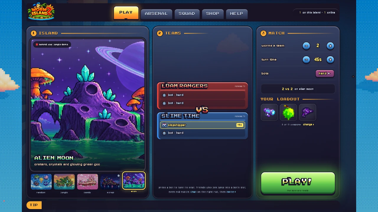 Worm Island 2: a moment in the game (1 of 1)