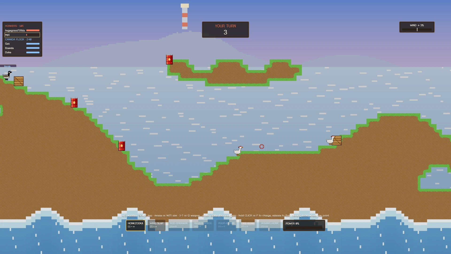 Goose Armageddon: a moment in the game (3 of 3)
