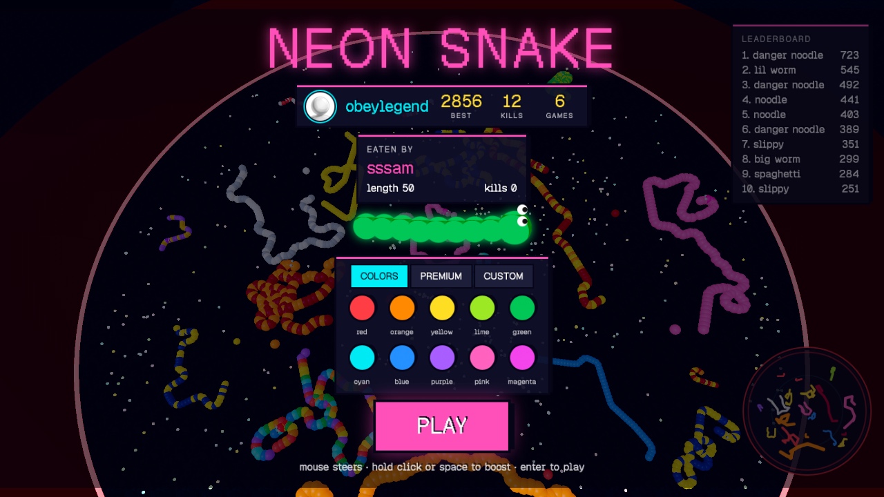 Neon Snake: a moment in the game (1 of 5)