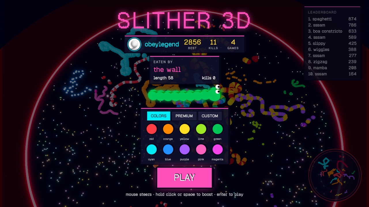 Neon Snake: a moment in the game (4 of 5)