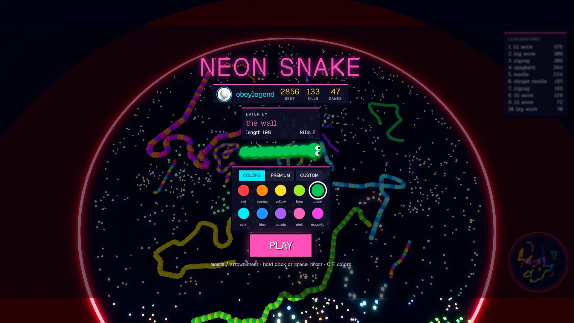 Neon Snake: a moment in the game (1 of 8)