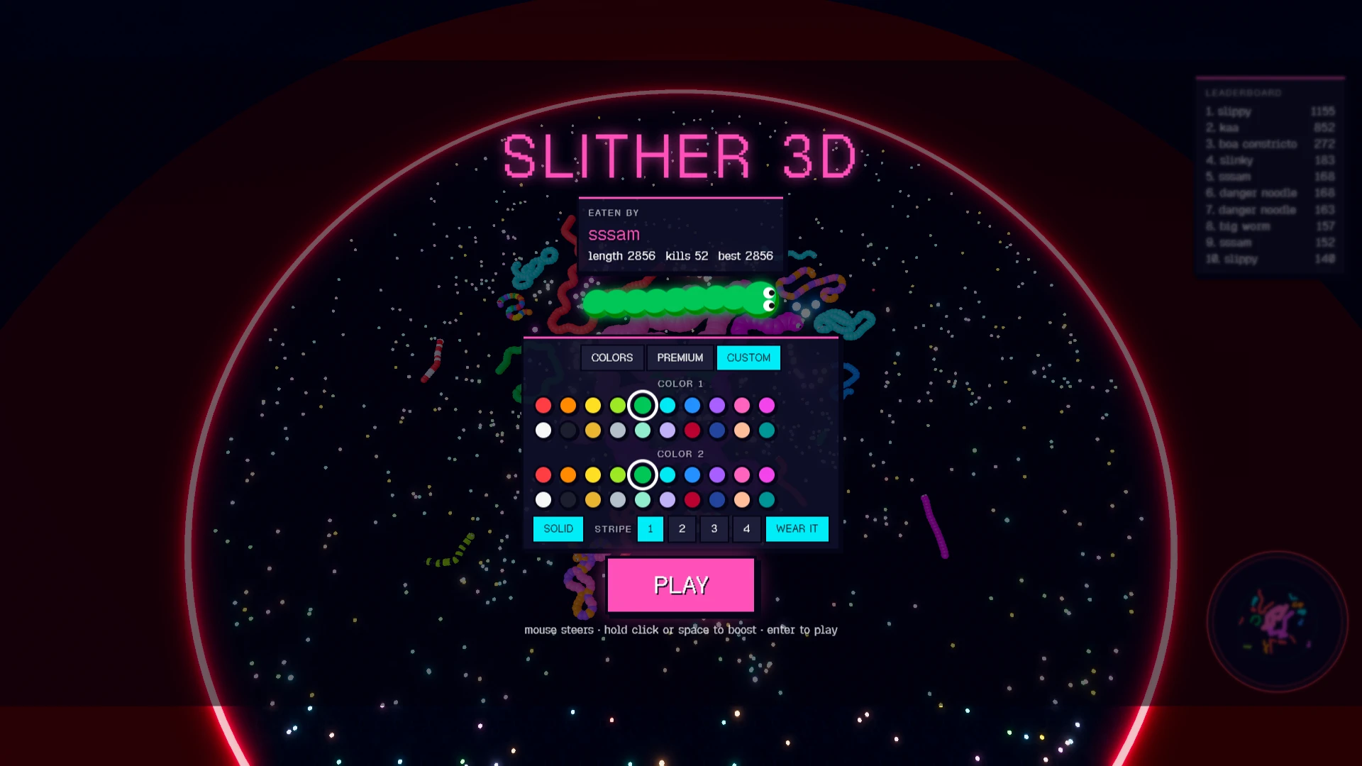 Slither 3D: a moment in the game (2 of 2)