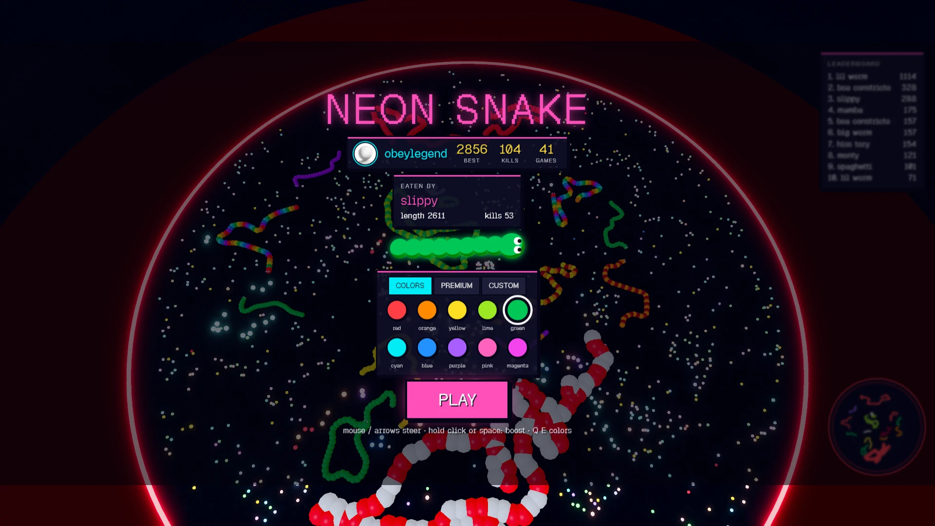 Neon Snake: a moment in the game (3 of 8)
