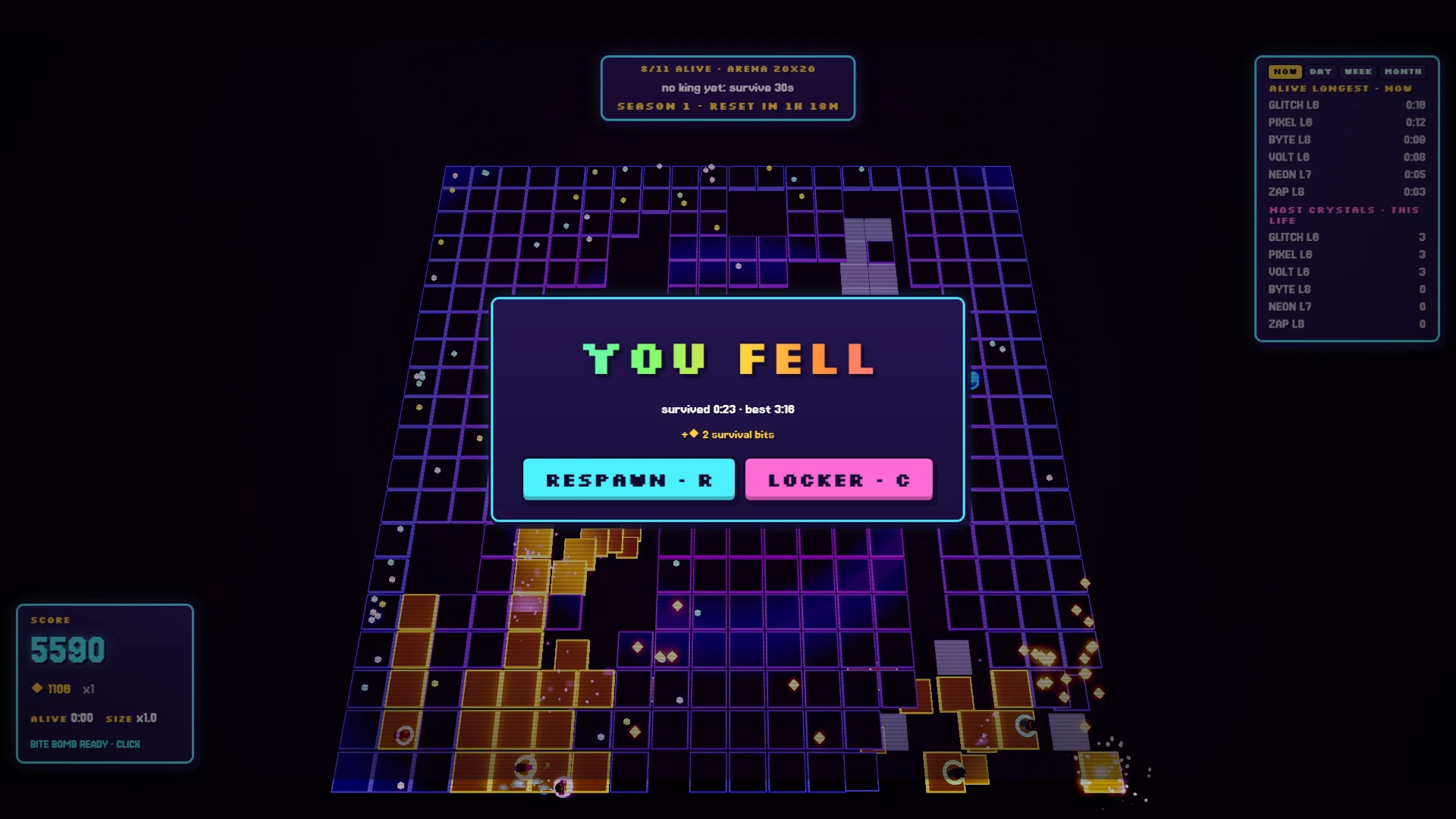 Spleef Game: a moment in the game (1 of 2)