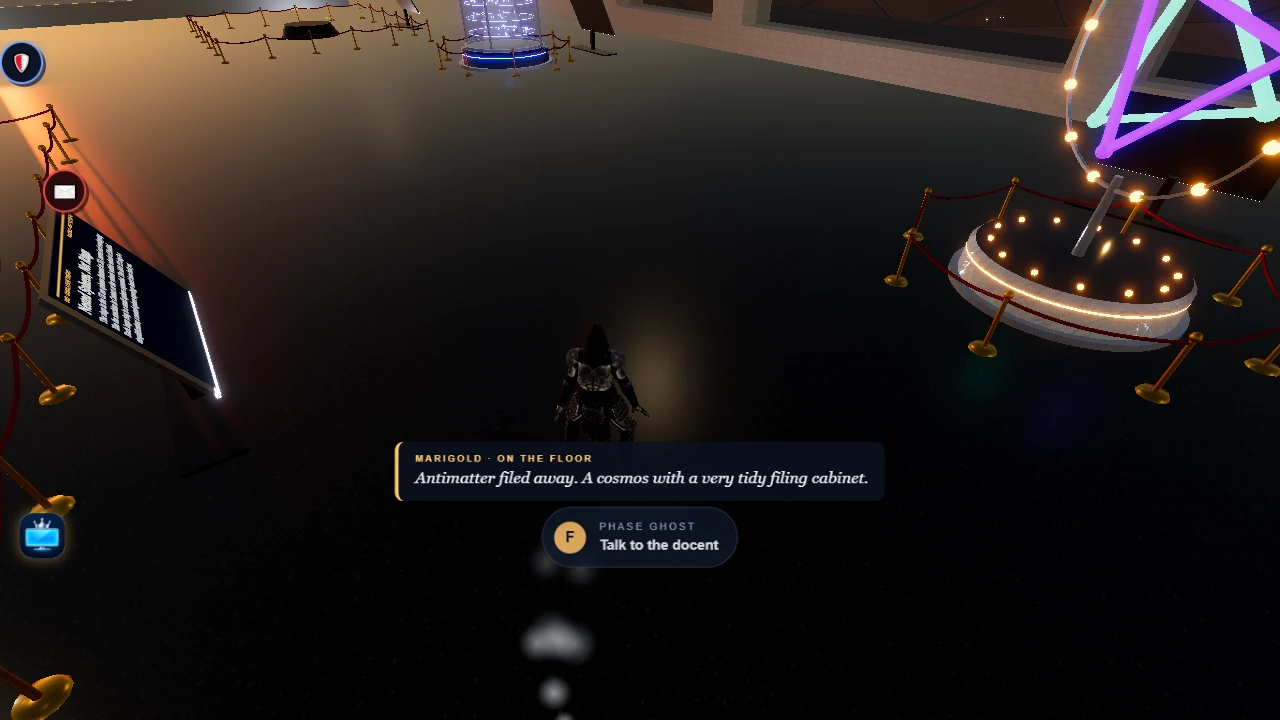 MEQUAVIS Phased Spacetime Museum: a moment in the game (1 of 2)