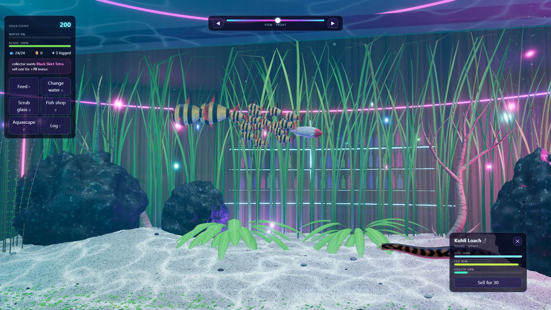 Glowfish Lounge: a moment in the game (3 of 3)