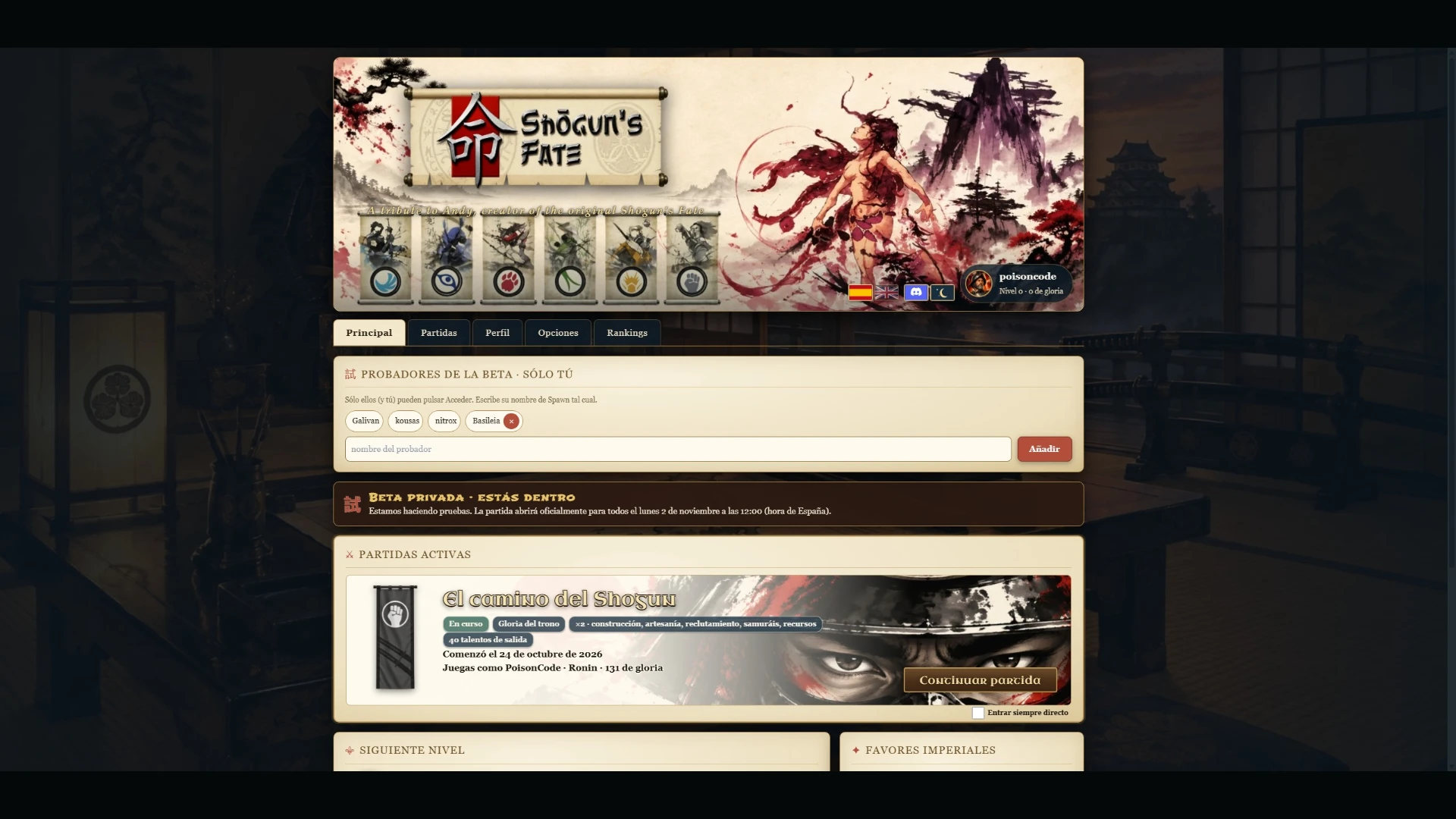 Shogun’s Fate: a moment in the game (2 of 8)