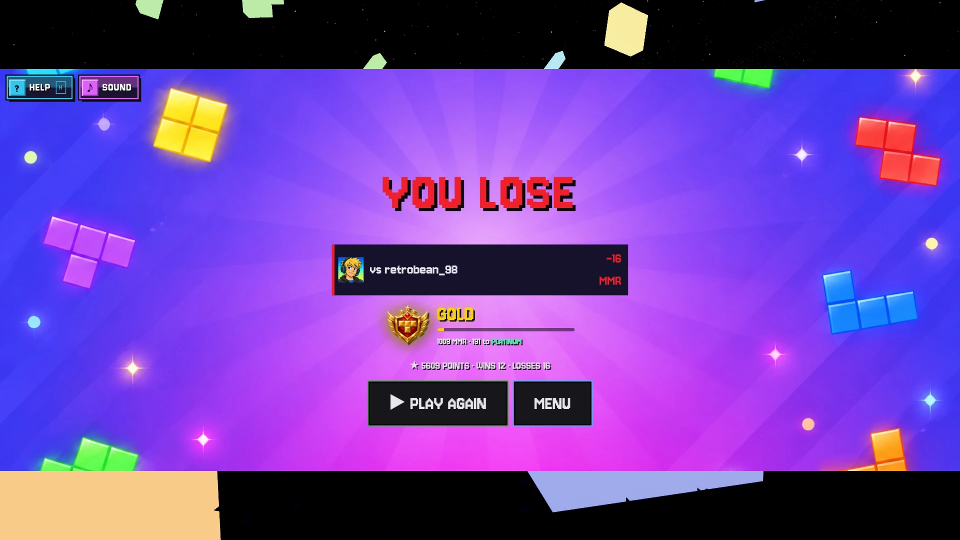 Tetris Friends Online: a moment in the game (1 of 2)