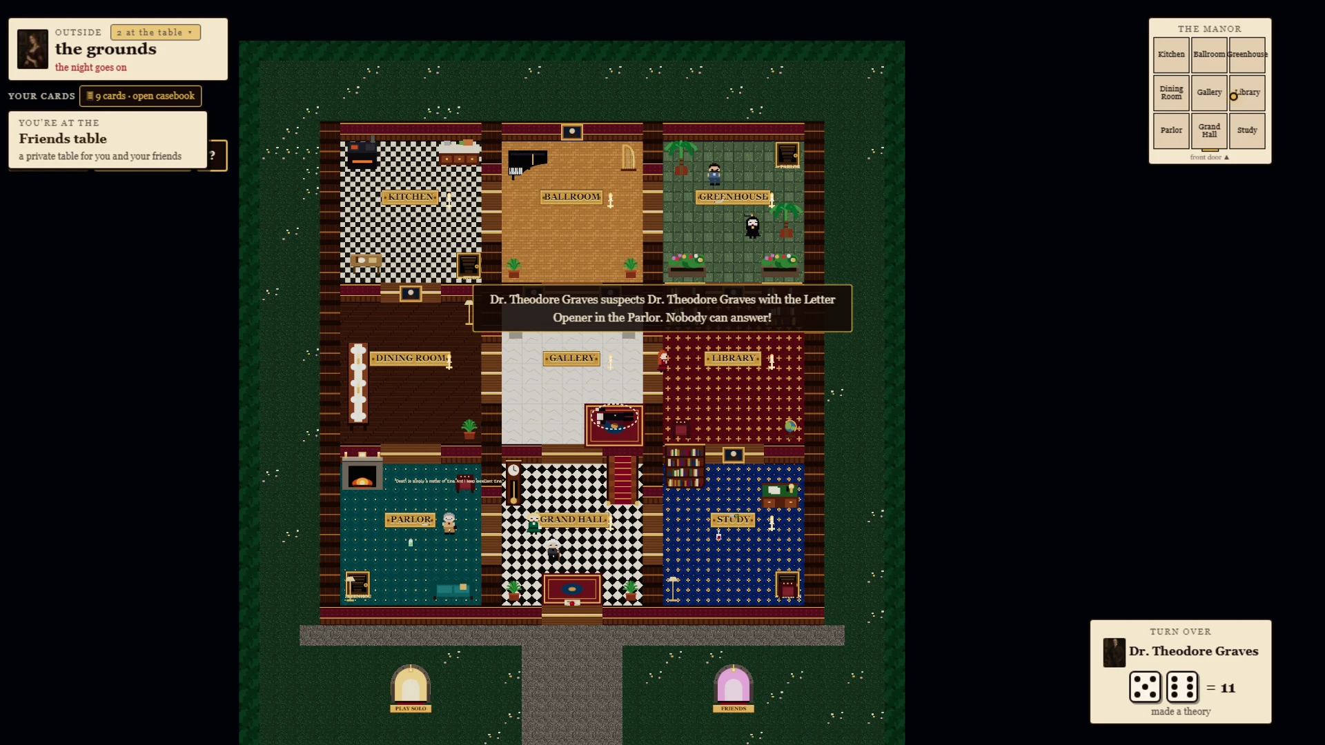 Blackwood Manor 2D: a moment in the game (3 of 3)