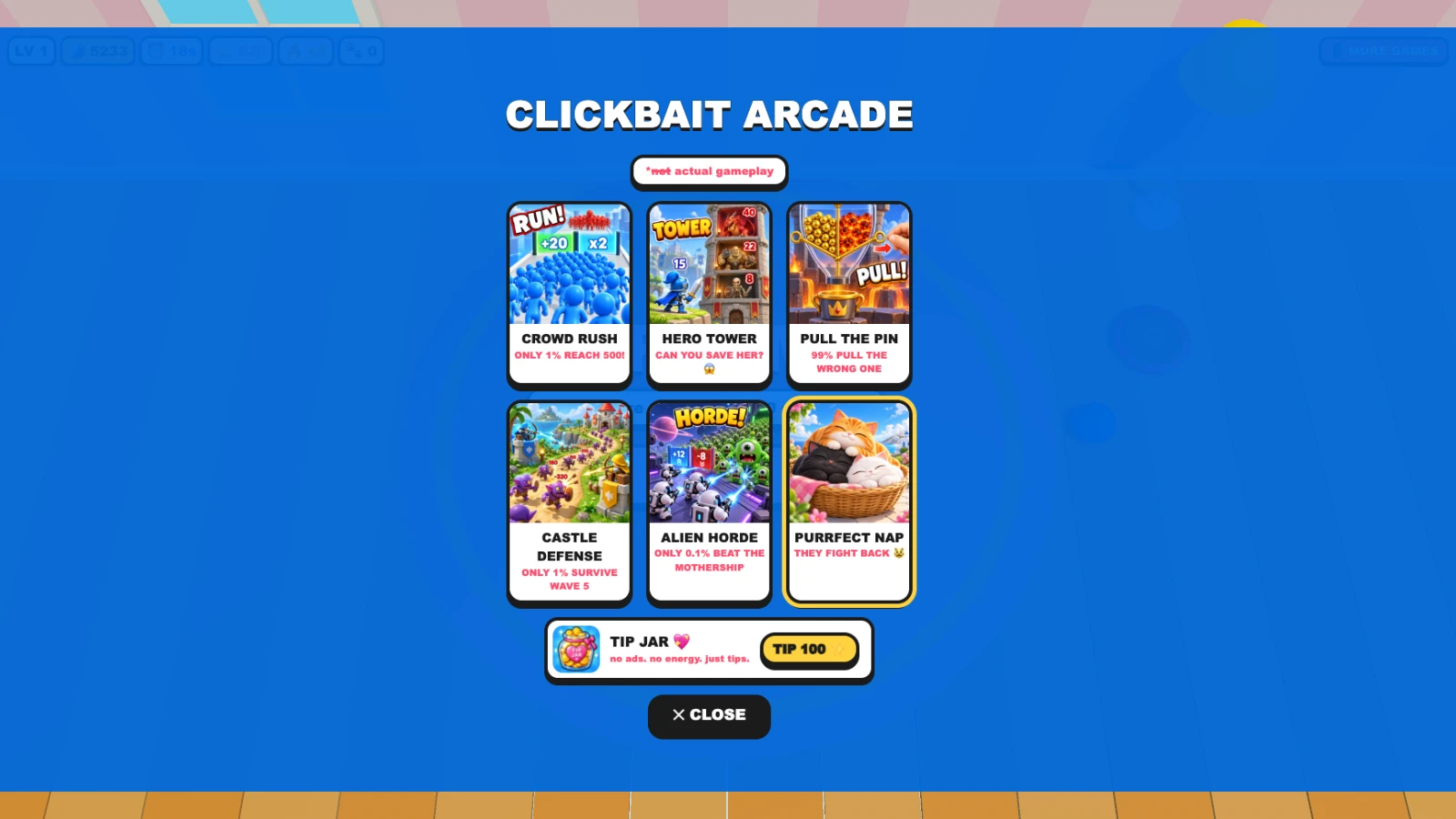 CLICKBAIT ARCADE: a moment in the game (1 of 1)