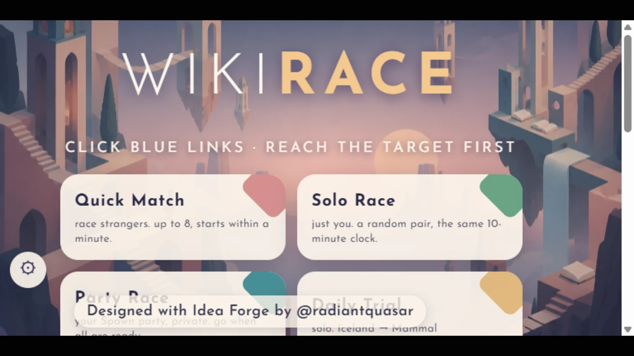 WikiRace: a moment in the game (3 of 3)