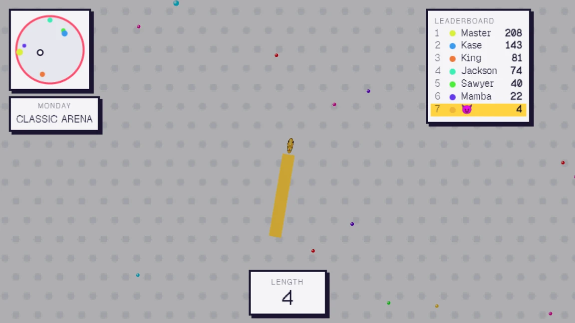 Snake Arena: a moment in the game (1 of 1)