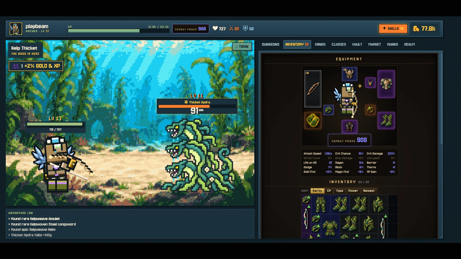 PixelIdleMMO: a moment in the game (2 of 2)