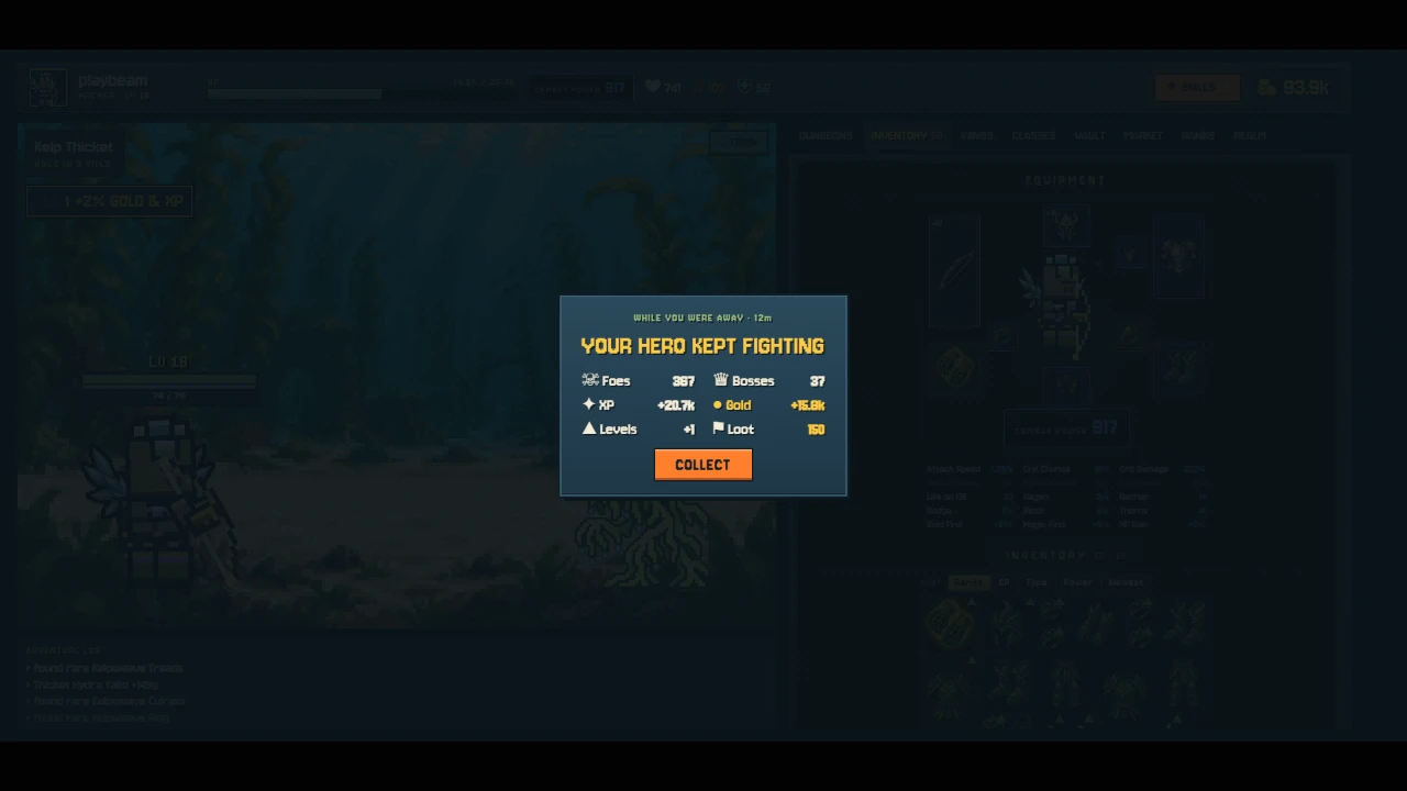 PixelIdleMMO: a moment in the game (1 of 2)