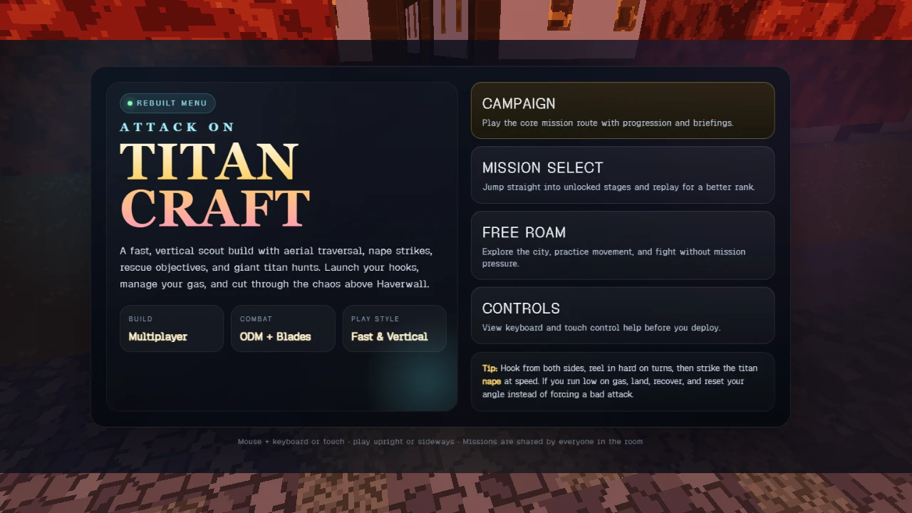Attack on Titan Craft: Ember Dusk: a moment in the game (1 of 2)