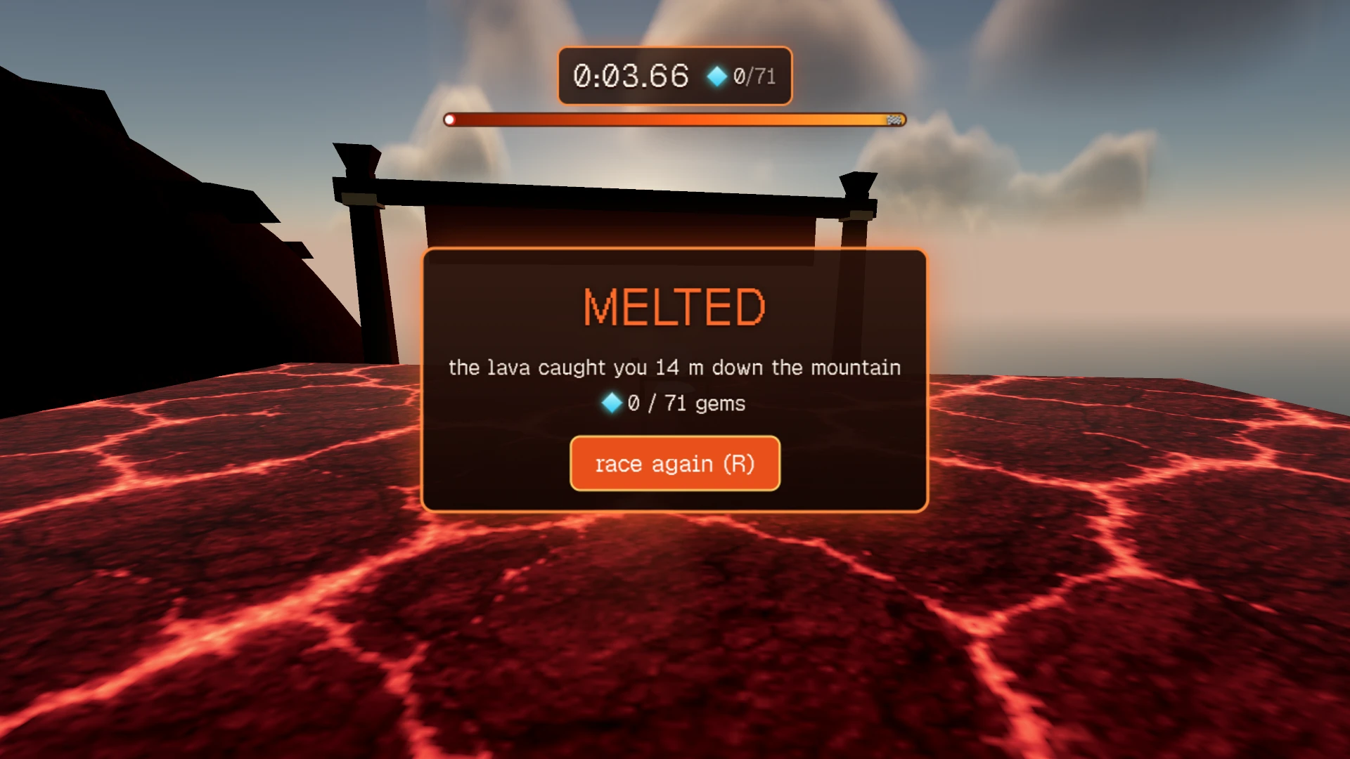 Lava Run: a moment in the game (1 of 2)
